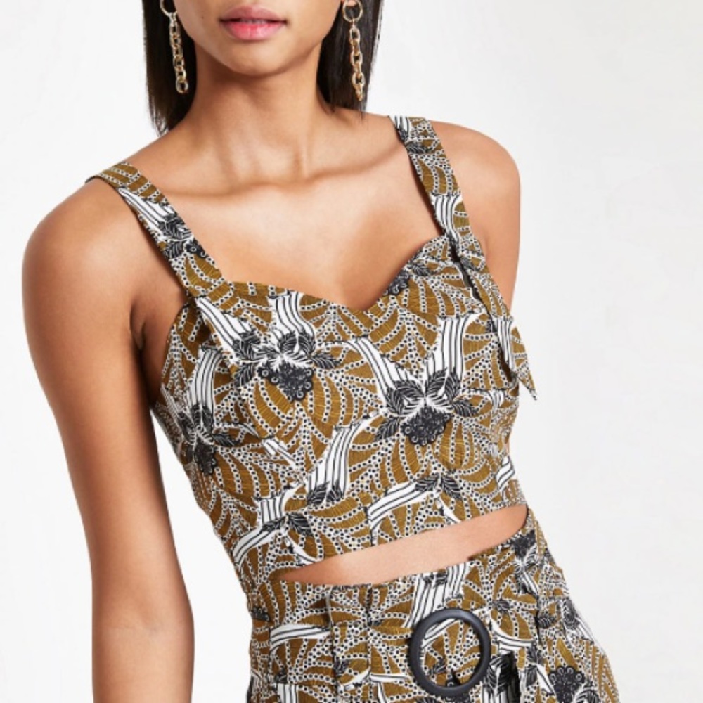 RIVER ISLAND “brown floral bralet” NWWT